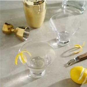 Set of 2 Low Modern Glass Martini Glasses